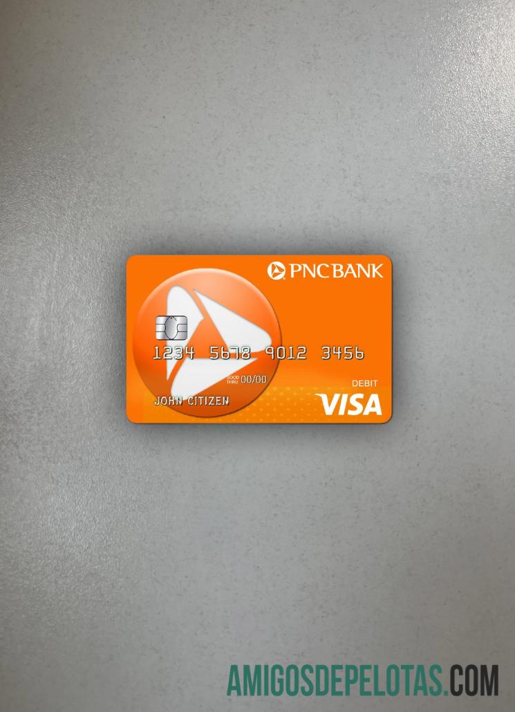 Cartão de débito Visa do banco PNC dos EUA Photolook Front modelo